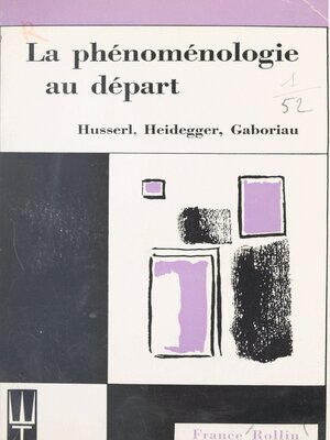 cover image of La phénoménologie au départ